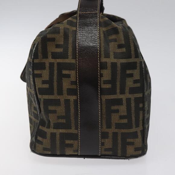 FENDI Zucca Canvas Hand Bag Brown Black Gold - Picture 5 of 13